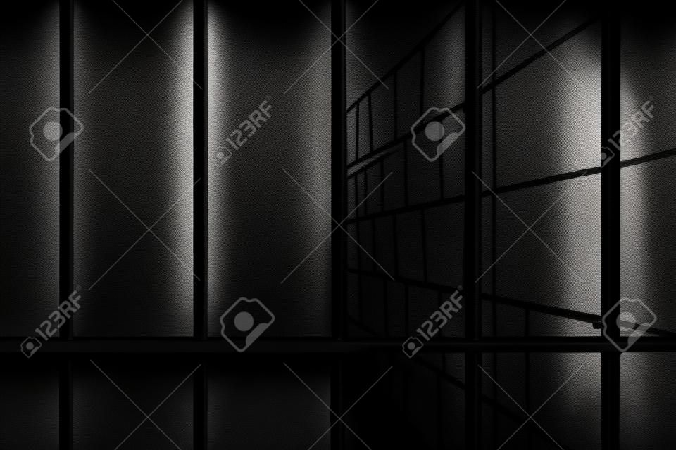 Vieux barres de prison verrouillage de cellule noir foncé et léger