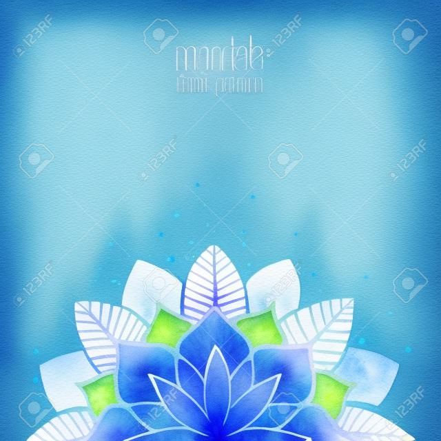 Akwarela kwiatów streszczenie ilustracji. Niebieski kwiat element dekoracyjny. Tło wektor