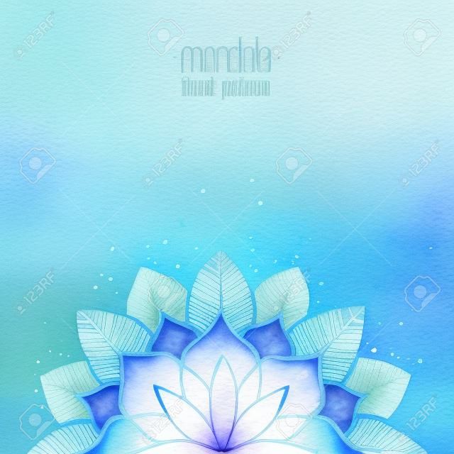 Suluboya çiçek soyut resimde. Mavi çiçek dekoratif eleman. Vektör arka plan
