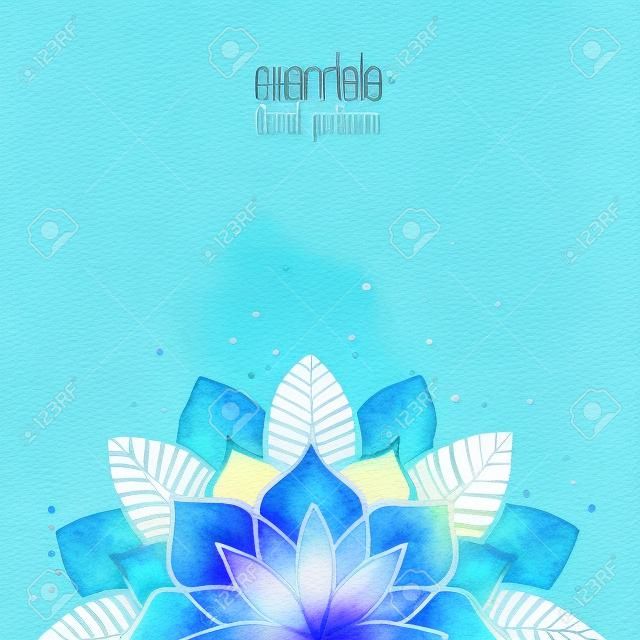 Ilustração abstrata floral da aquarela. Elemento decorativo da flor azul. Fundo do vetor