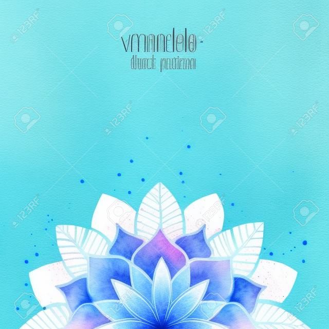 Ilustração abstrata floral da aquarela. Elemento decorativo da flor azul. Fundo do vetor