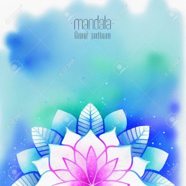 Aquarelle floral illustration abstraite. Fleur bleue de l'élément décoratif. Vecteur de fond