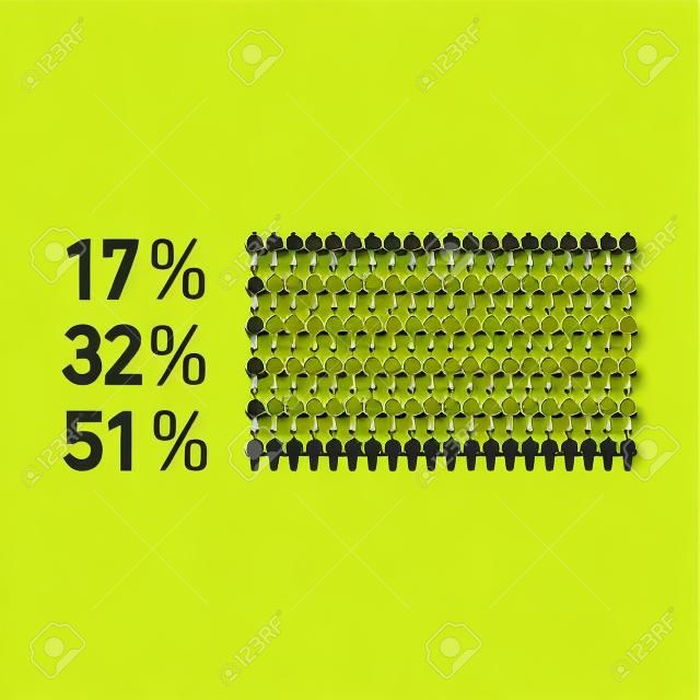 Conceptual infographic population chart | modern flat design illustration of infographics elements colorful on yellow background