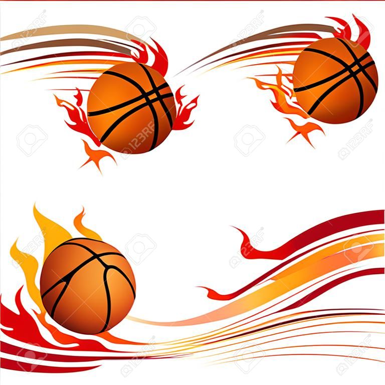 火焰篮球设计元素
