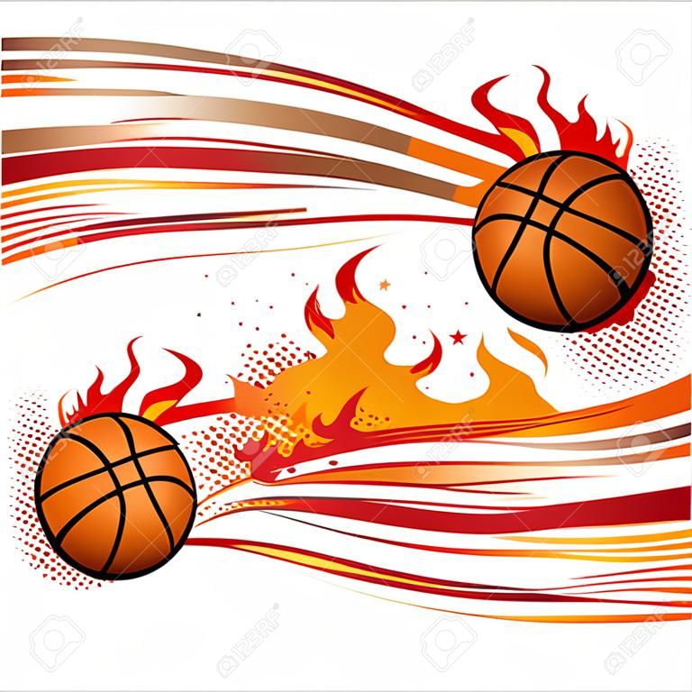 vlam, basketbal ontwerpelement