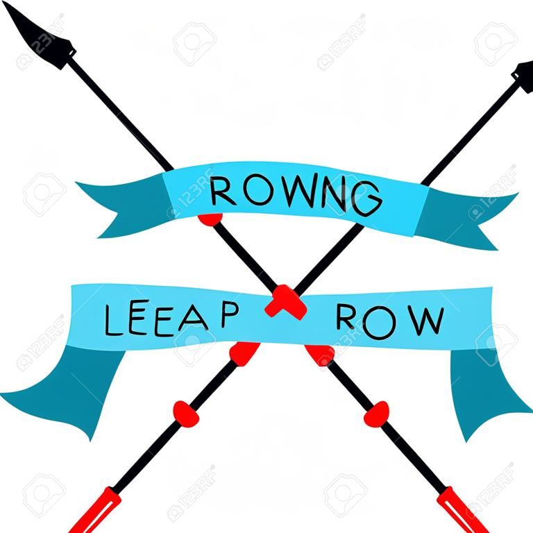 Embellish your favorite rowing team's shirts with this classy banner over crossed oars.