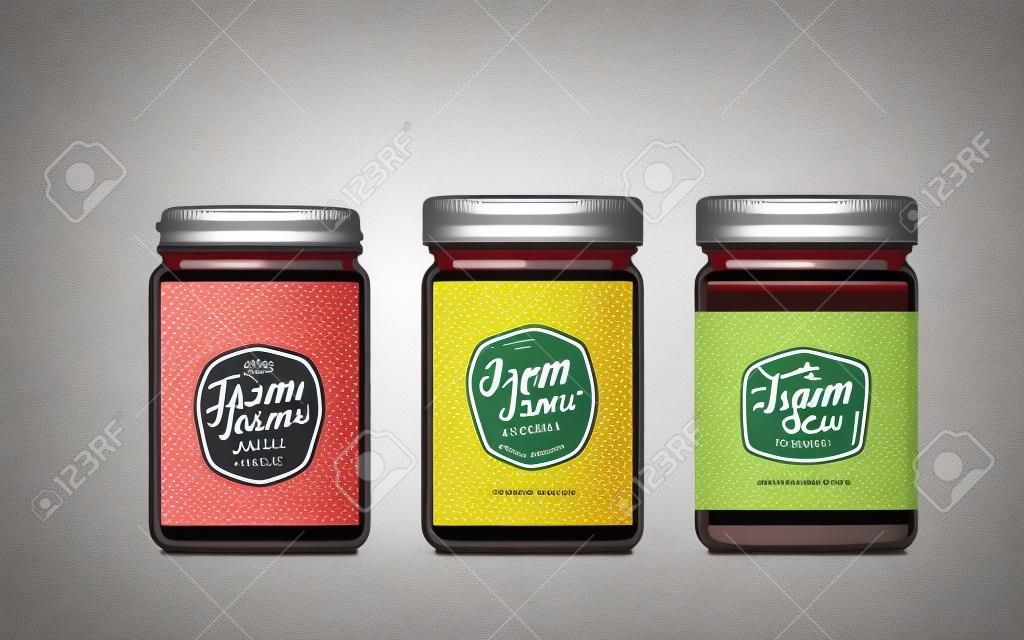 jam jar package design illustration