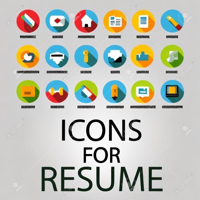 Icons set for your Resume, CV, Job