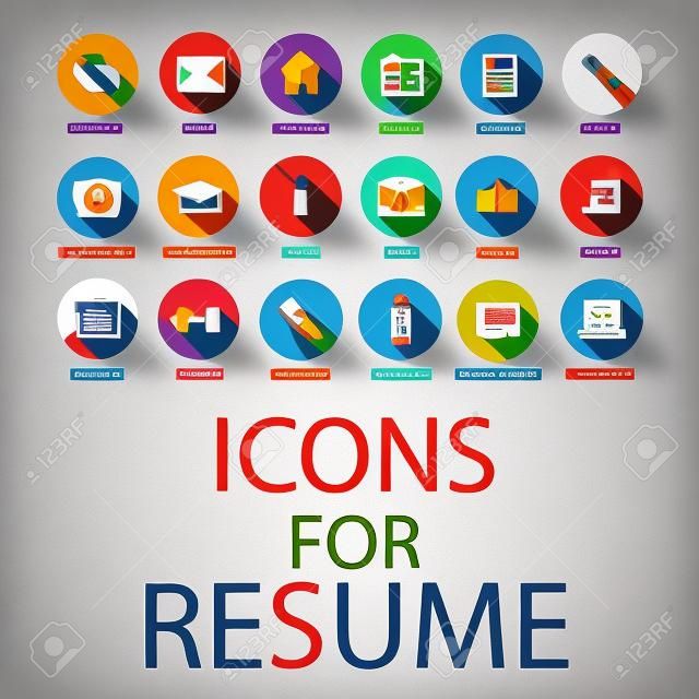 Icons set for your Resume, CV, Job