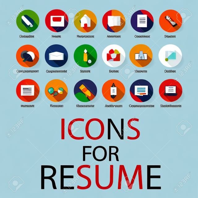 Icons set pour votre CV, CV, Job