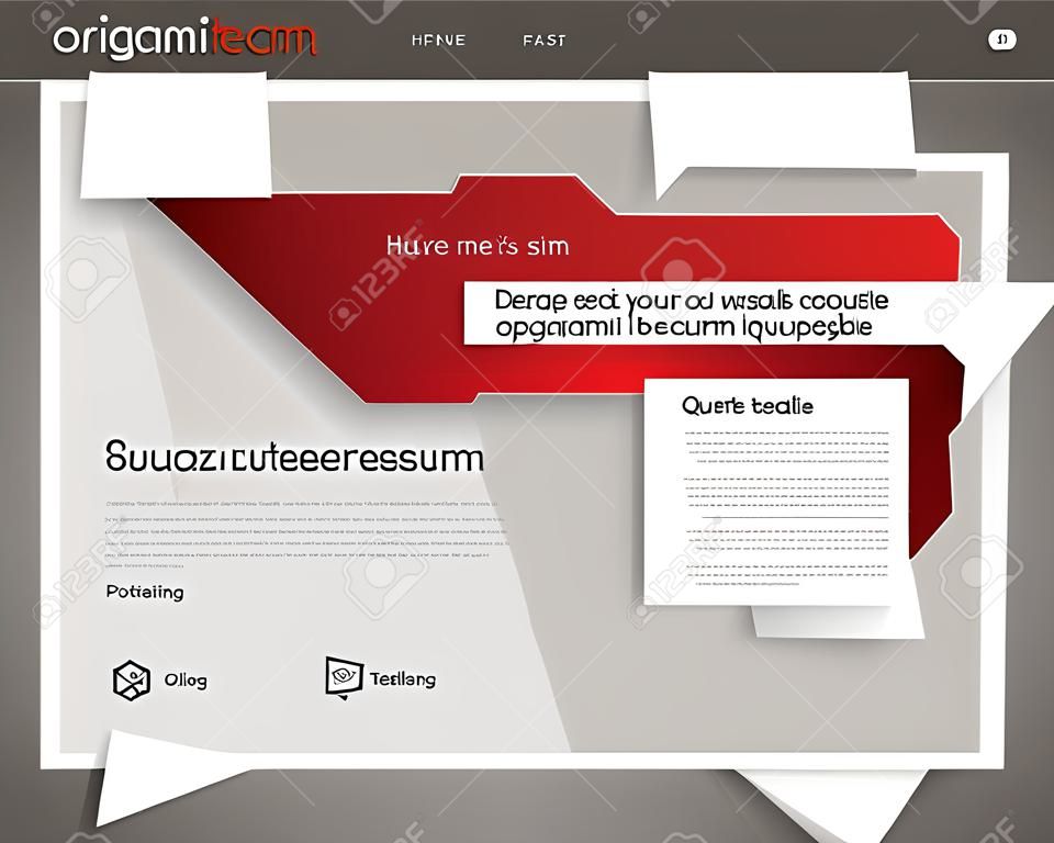 Origami Website template, easy editable