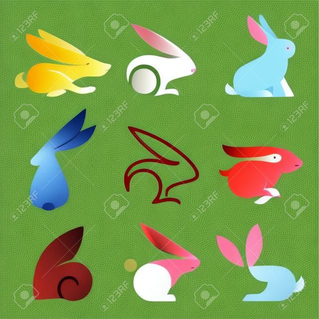 Symbole d'icône d'animal de compagnie d'animal de mammifère de lapin