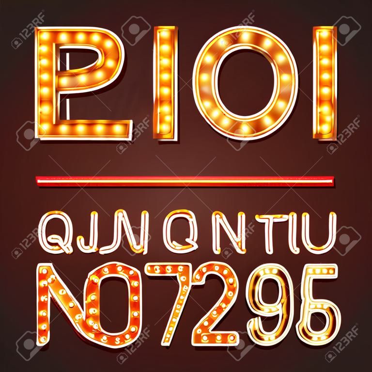 lettere lampada arancione Neon Font con spettacolo parole di tempo