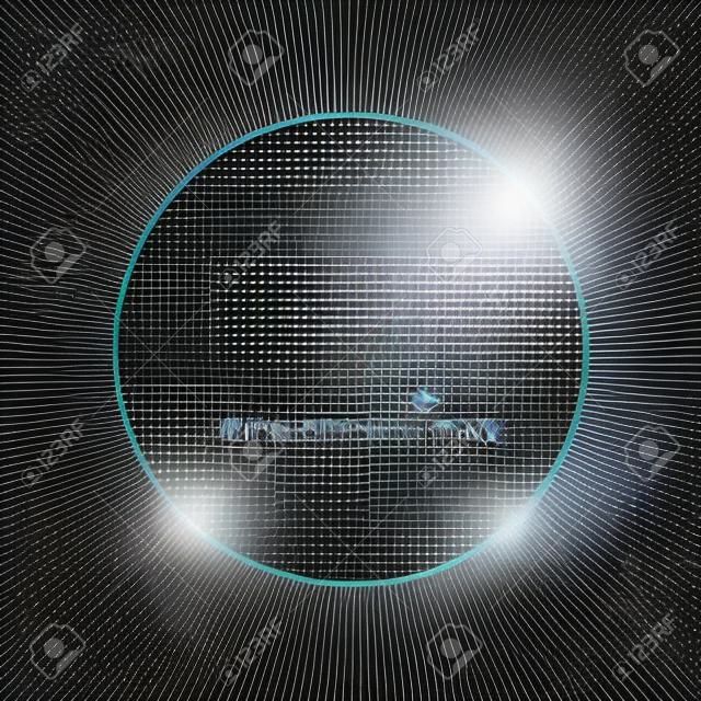 Vector round frame. Shining circle banner. Isolated on black transparent background. Vector illustration