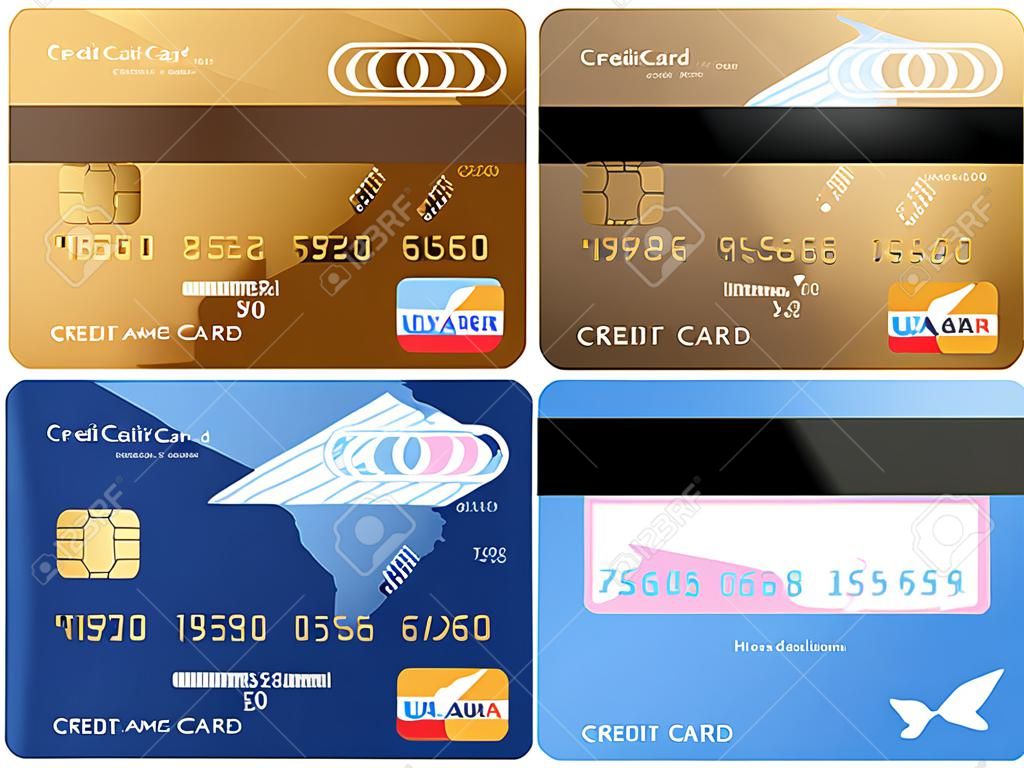 Le dos et la vue de face de carte de crédit