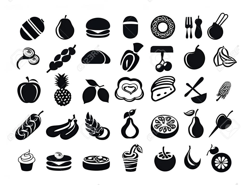 el símbolo de alimentos formada con iconos de alimentos