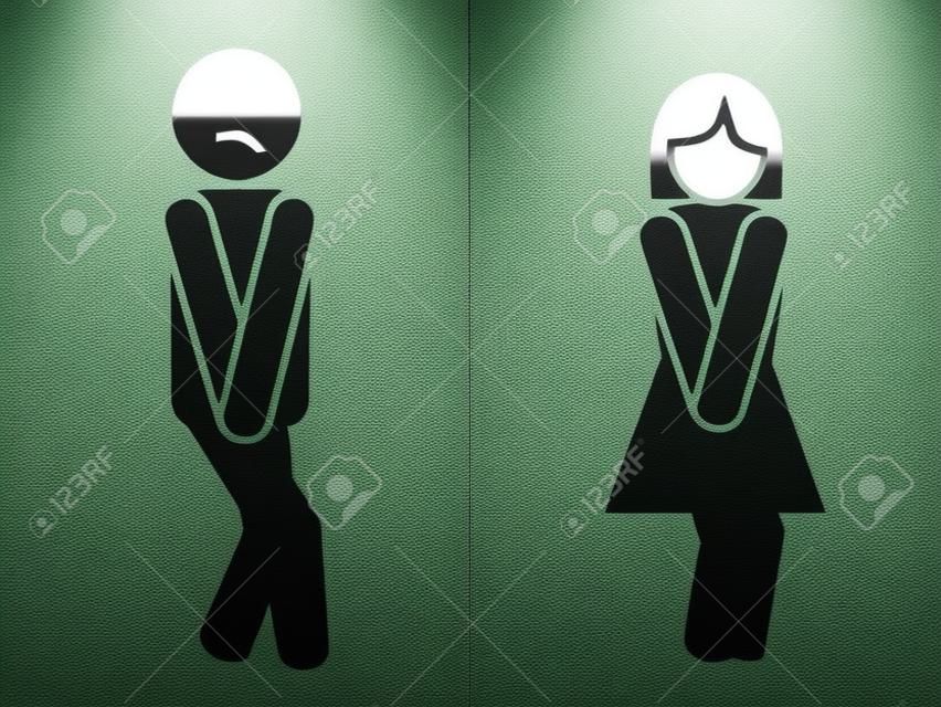 A vicces design wc mellékhelyiség szimbólumok