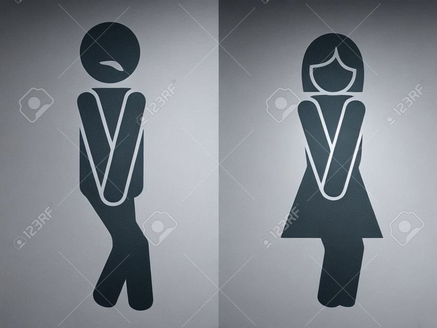 the funny design of wc restroom symbols
