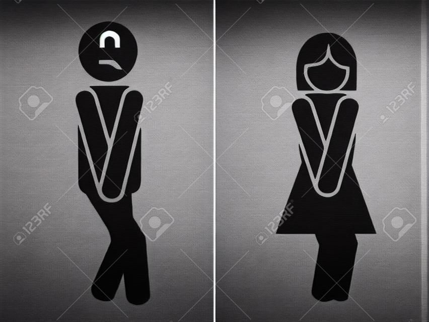 the funny design of wc restroom symbols