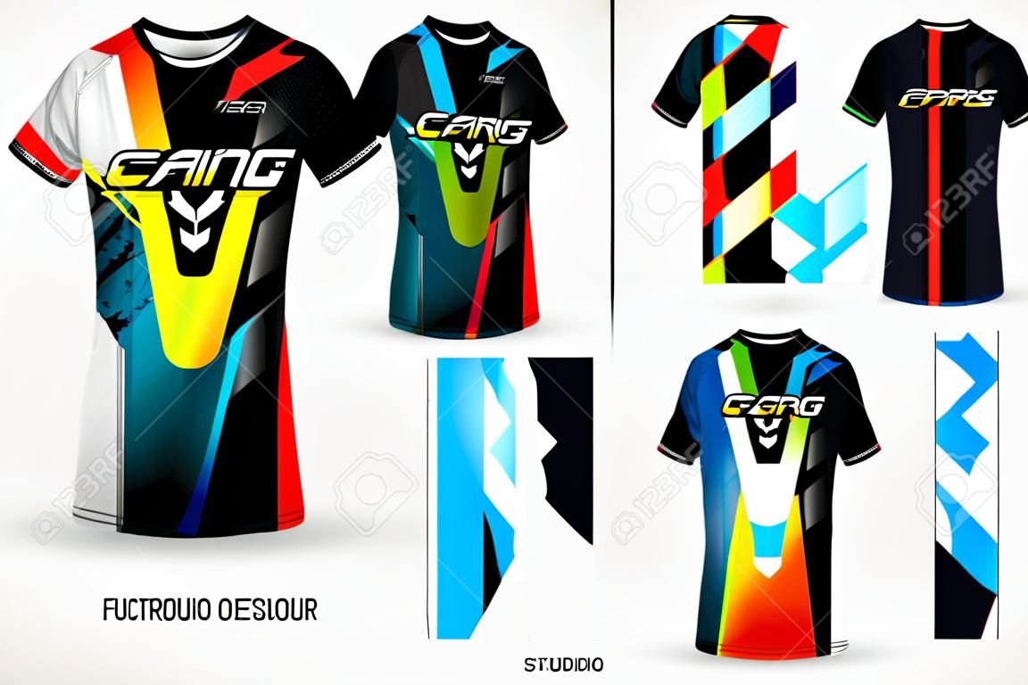 Futuristic jersey design suitable for sports, racing, soccer, gaming and esports vector