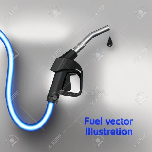 燃油泵加油站标志加油站标志汽油泵喷嘴燃油背景矢量插图汽油泵与下降燃油泵图标