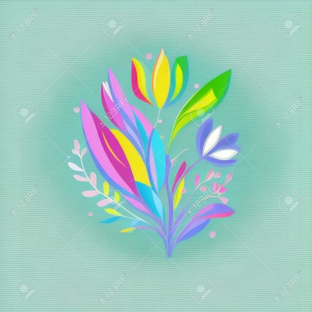 Abstrakte Frühlingsblume bunte Logo-Vektorillustration flaches Design isoliert auf weißem Hintergrund