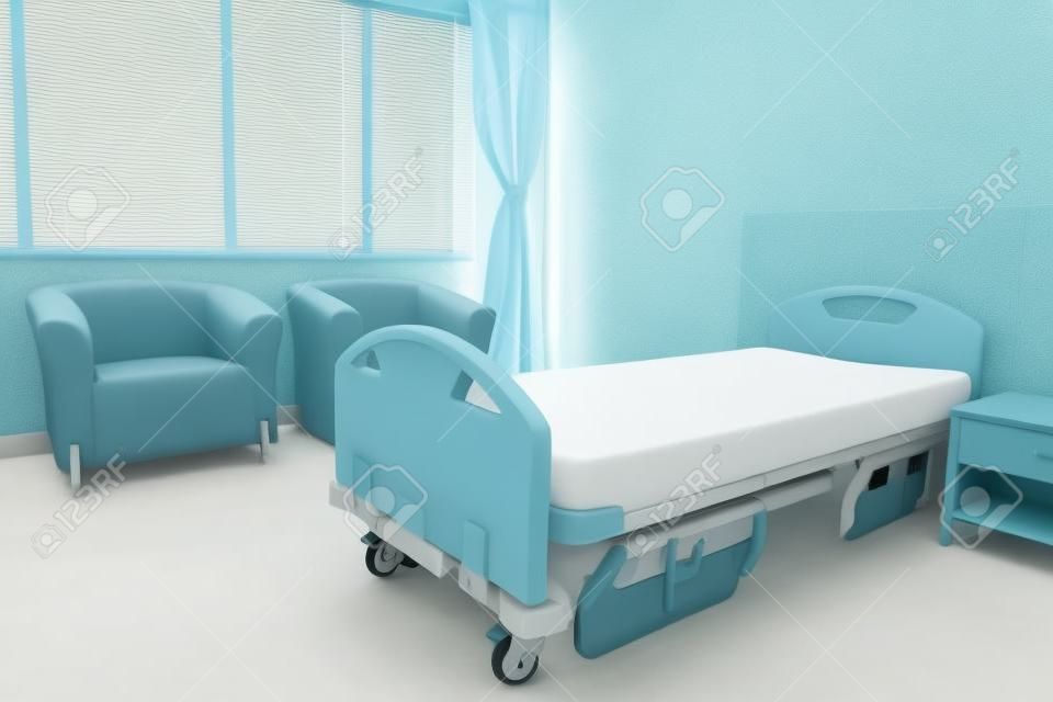 Limpie cama vacía en una sala de hospital