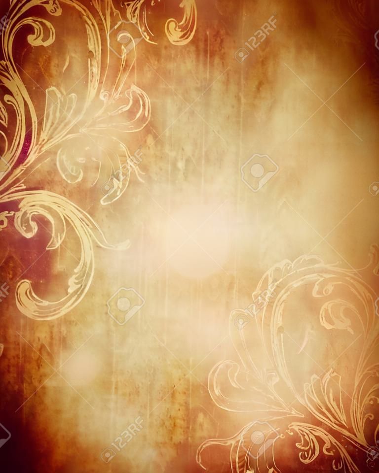 Vintage paper background with grunge and decorative details
