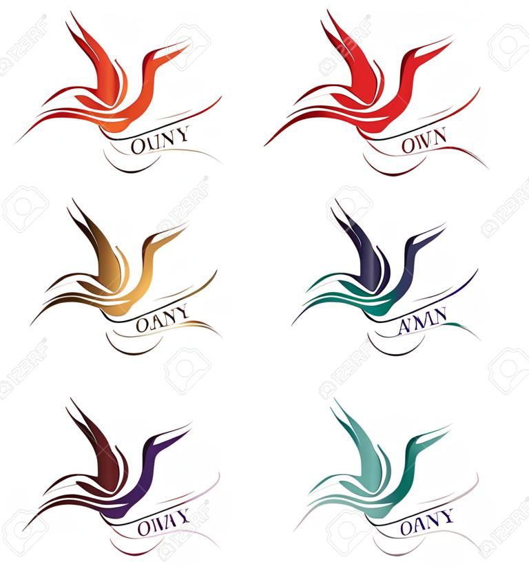 Elegante Logo-Design, stilisierte Firebird oder Phoenix