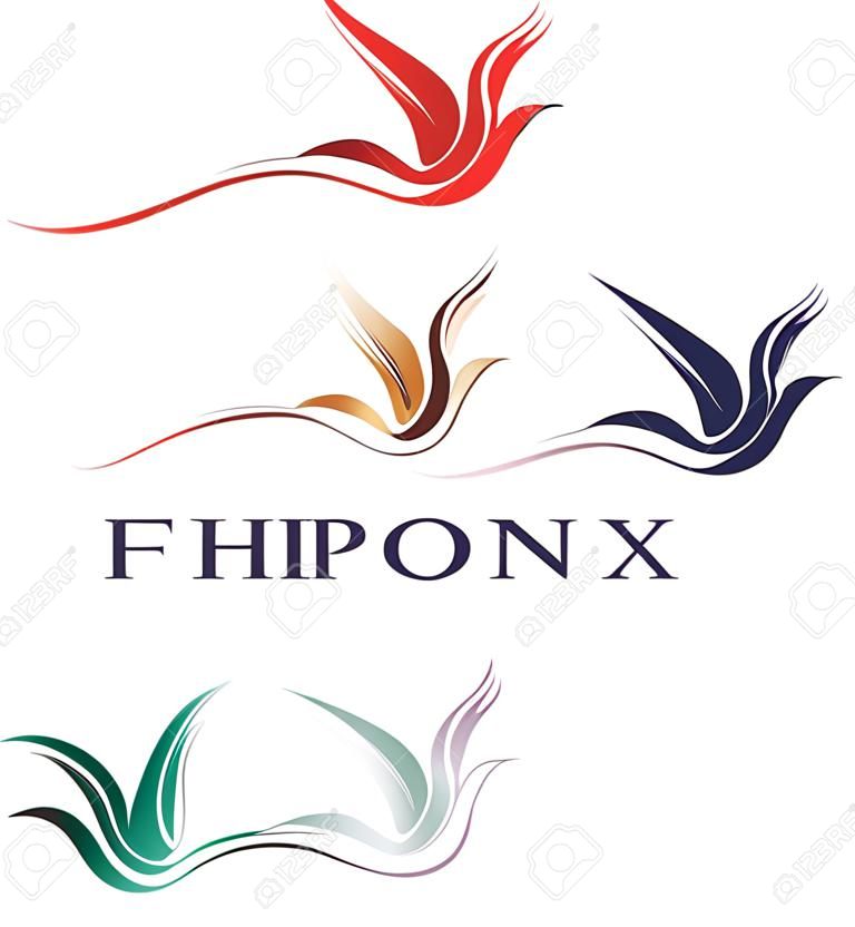 Elegáns logo design, stilizált Firebird vagy Phoenix