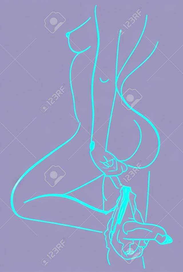 Ilustración vectorial de la anatomía femenina chungo