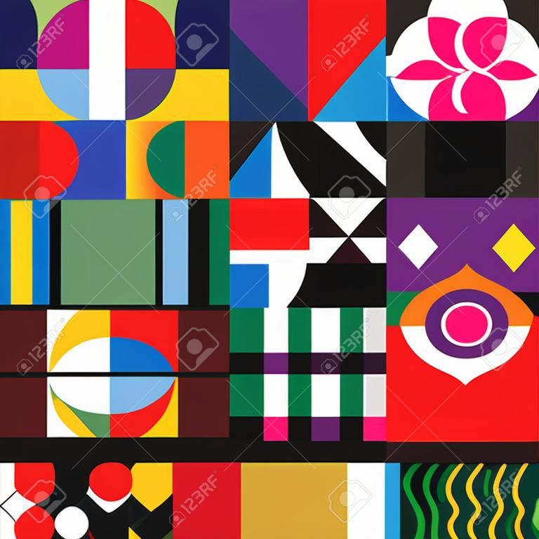 seamless mosaico geometrico contemporaneo con una combinazione di colori vivaci, ripetere sfondo con forme ricche e moderne, il design modello di superficie per il web e la stampa