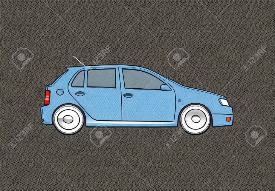 Car from the side - Outline illustration