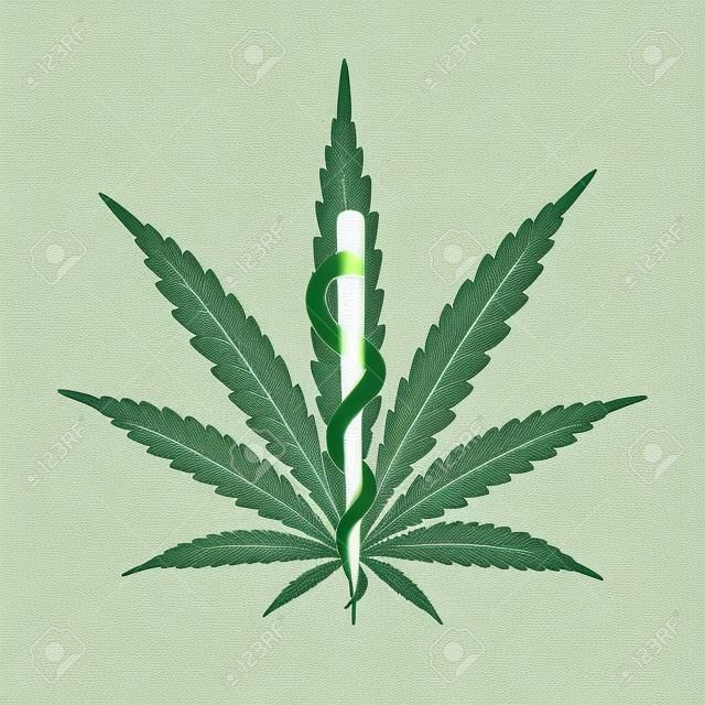 cannabis, marijuana on medical receipt - illustration