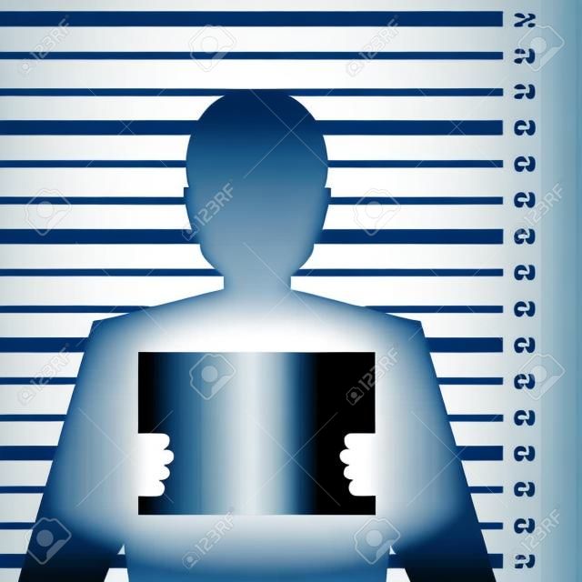 Police criminal record with man silhouette - illustration