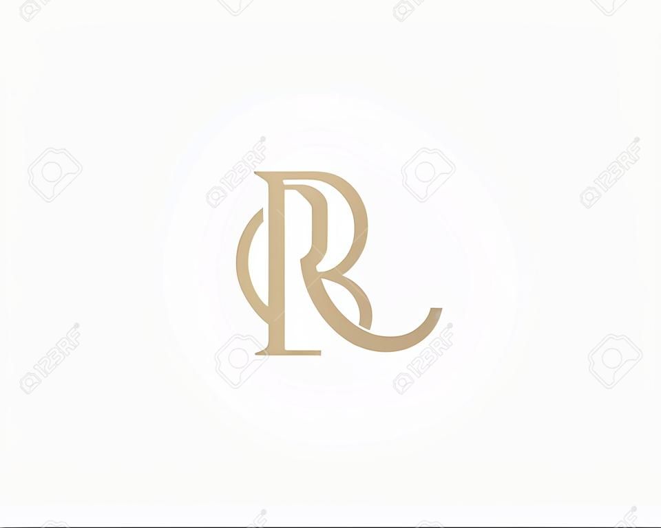 Elegant line curve vector logotype. Premium letter R logo design. Luxury linear creative monogram