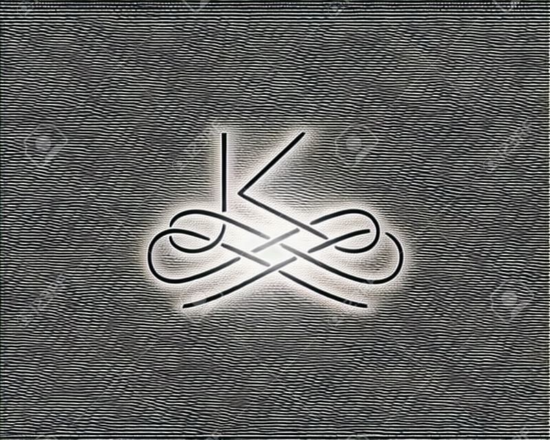 Linear monogram vector symbol logo. Premium letter K logotype