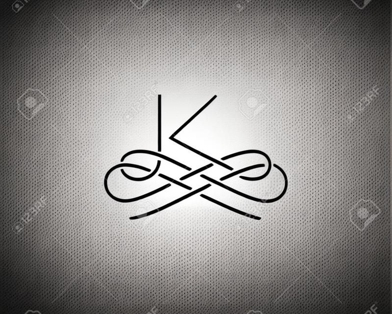 Linear monogram vector symbol logo. Premium letter K logotype