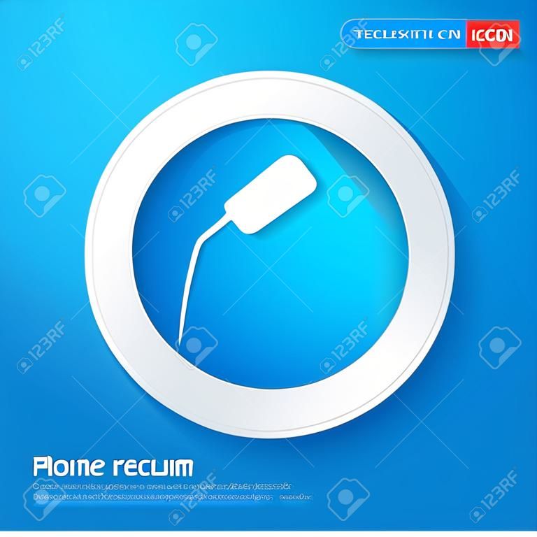 Phone receiver icon. Abstract Blue Web Sticker Button - Free vector icon