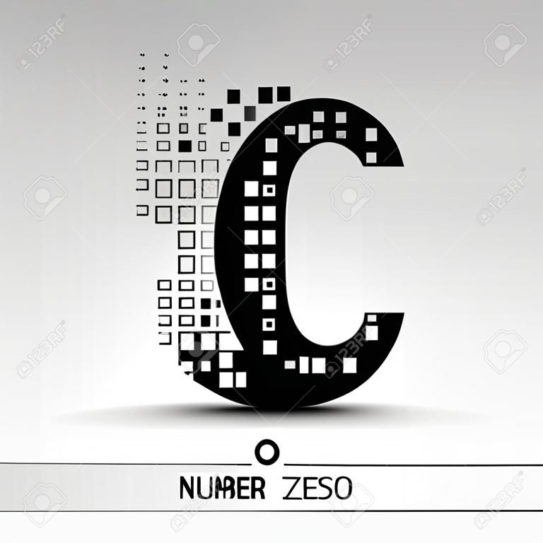 El número cero vector de ilustración, diseño