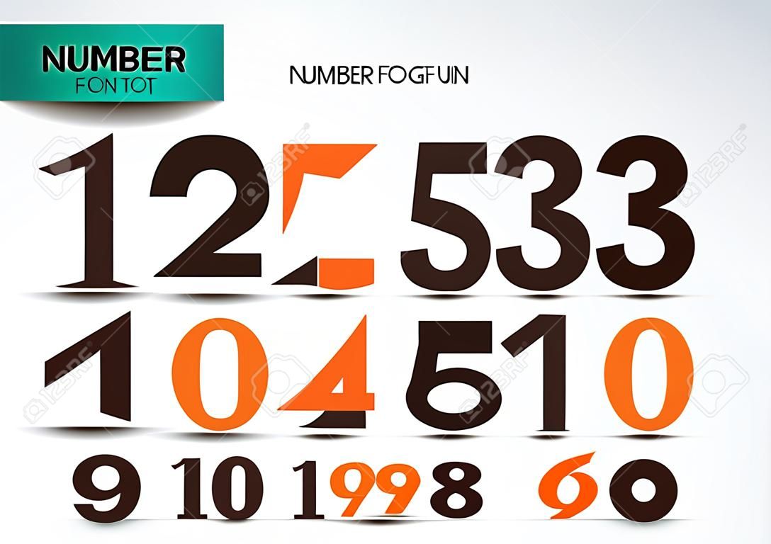 plantilla de la fuente número, Conjunto de números logotipo o icono, ilustración vectorial