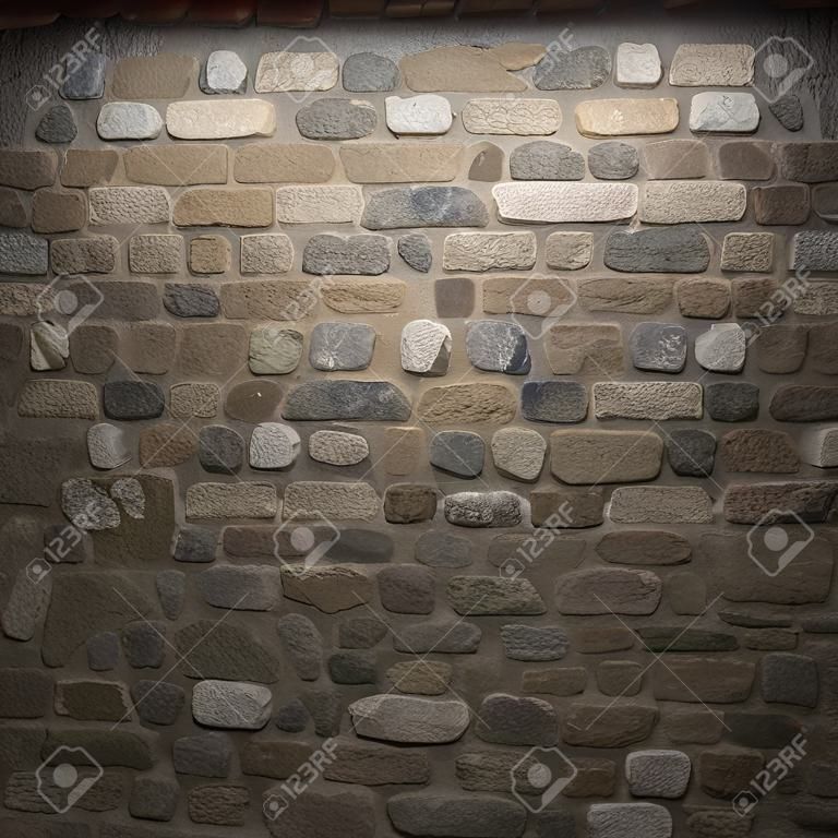 illuminated stone wall 