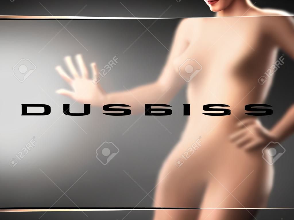 word on glass billboard with woman