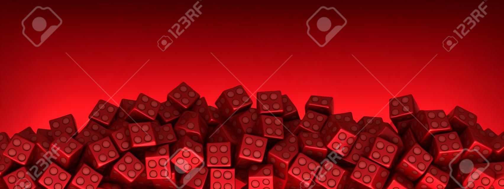 Kırmızı indirim küpleri. 3D illüstrasyon.