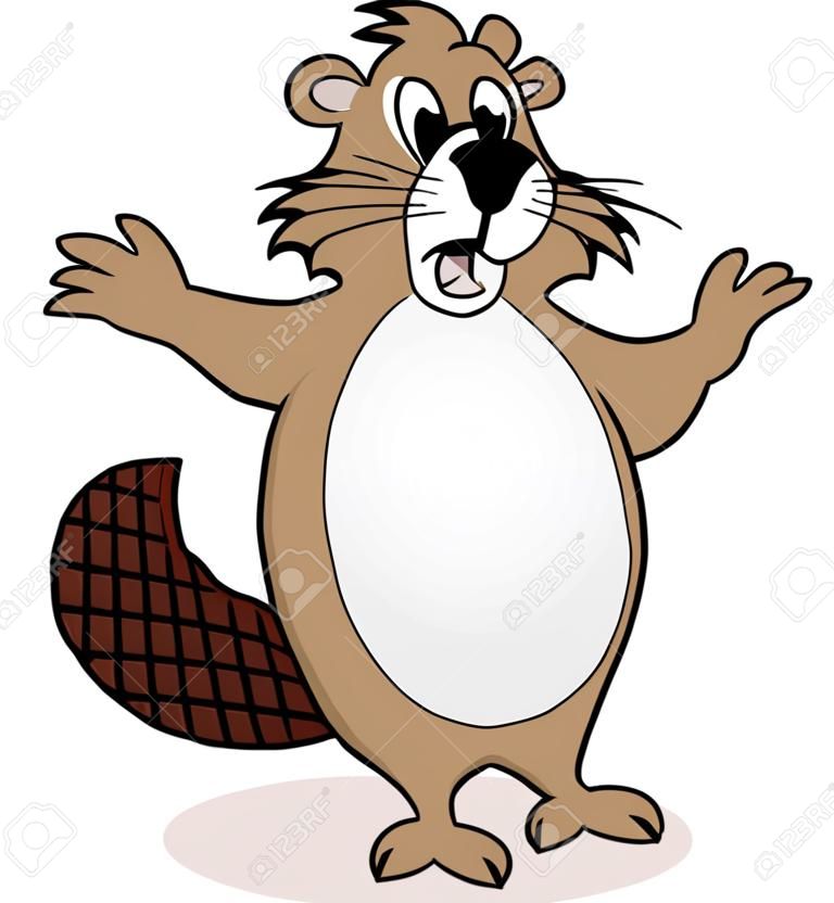 Beaver de dibujos animados que muestra