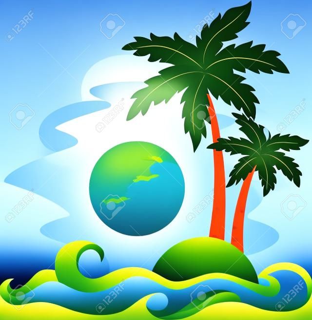 иллюстрация Тропический остров