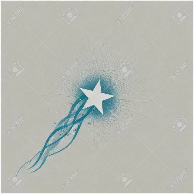 Ilustración de la estrella blanca en aumento