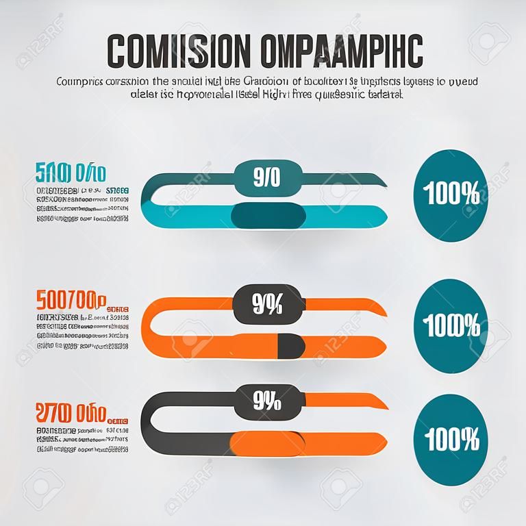  illustration of side comparison infographic design element.