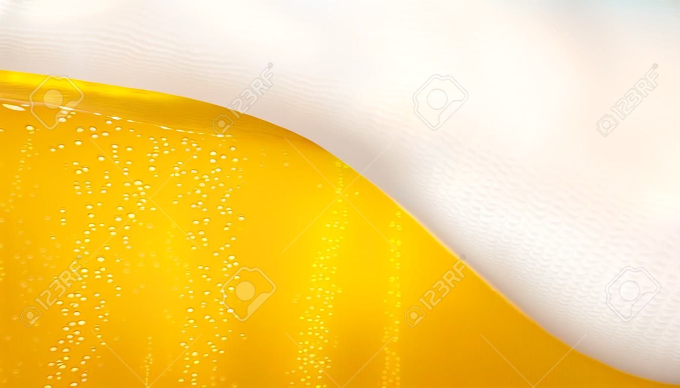Illustration de fond de bière lager avec beaucoup de bulles