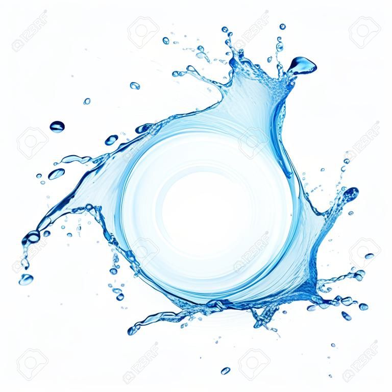 niebieski wirowanie powitalny wody wyizolowanych na białym tle